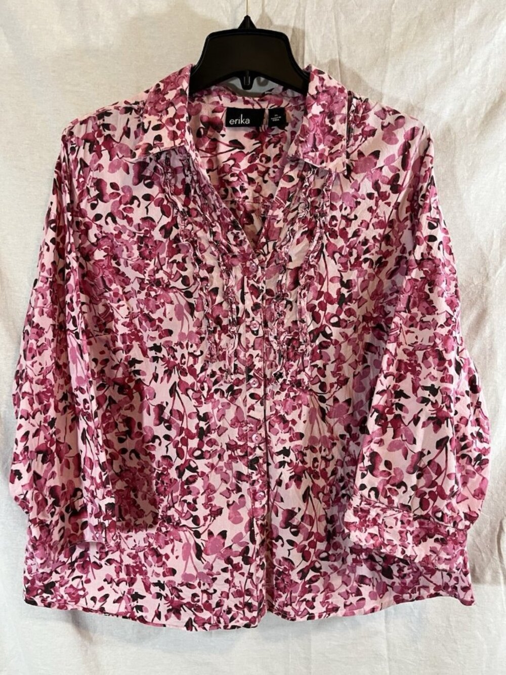 Erika Women’s X-Large Pink Floral Button Up Shirt